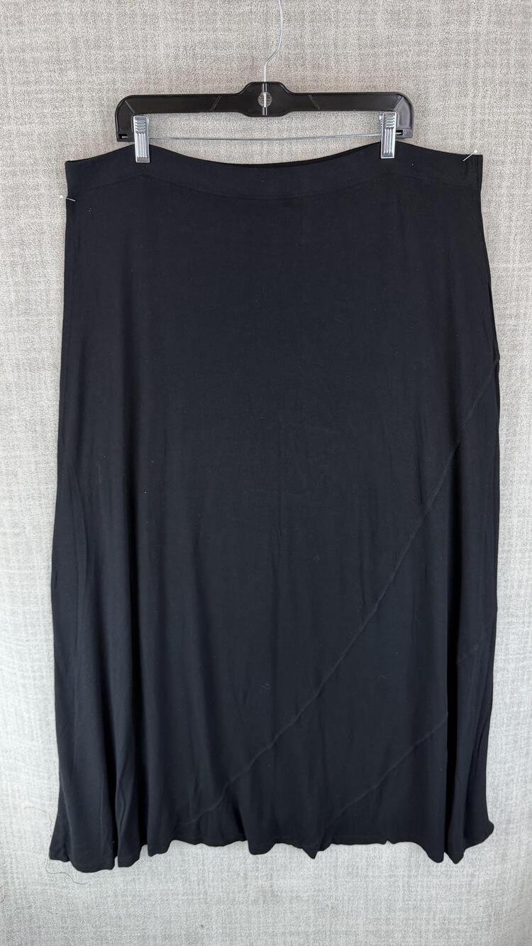 Worthington Skirt Womens XL Black Maxi Pull On Elastic Waist Jersey Casual